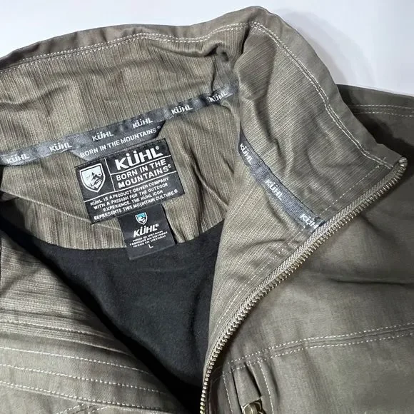 NWOT Kuhl Burr Jacket Mens Size Large Gunmetal Green Canvas Full Zip - Picture 5 of 11